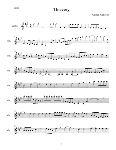 Thievery Sheet Music