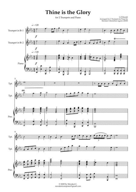 Thine Is The Glory For 2 Trumpets Piano Sheet Music