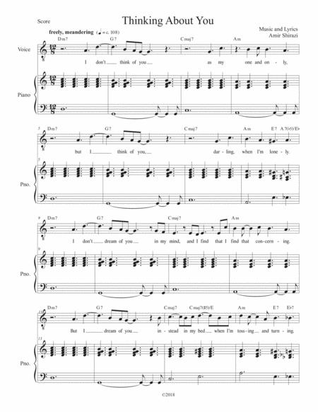 Free Sheet Music Thinking About You