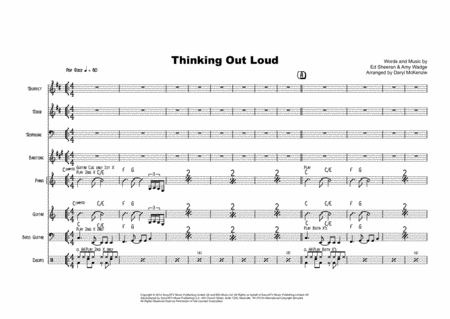 Thinking Out Loud In Cmajor 4 Horns And Rhythm Section Sheet Music