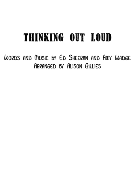 Thinking Out Loud String Duo Vln Vc Sheet Music