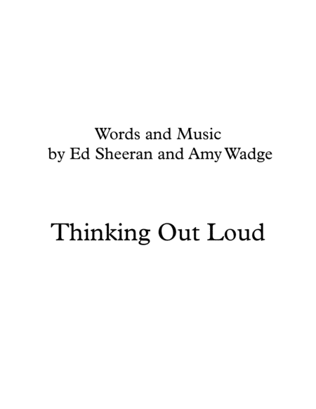 Thinking Out Loud String Quartet For String Quartet Sheet Music