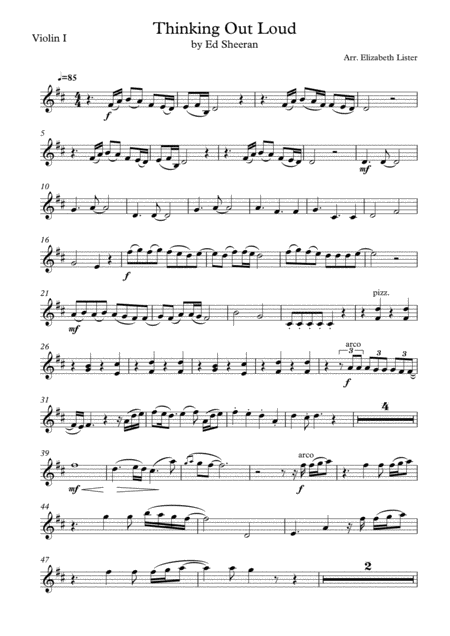 Free Sheet Music Thinking Out Loud String Quartet