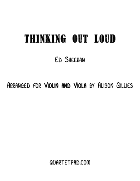 Free Sheet Music Thinking Out Loud Violin And Viola Duet