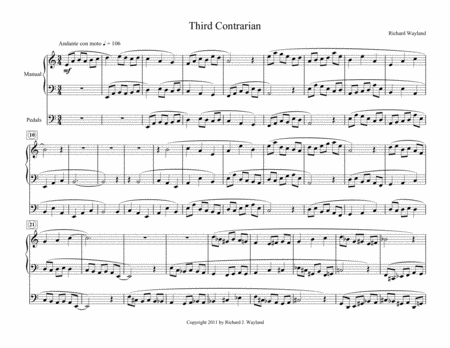 Free Sheet Music Third Contrarian