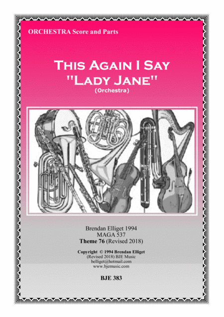 This Again I Say Lady Jane Orchestra Score And Parts Sheet Music