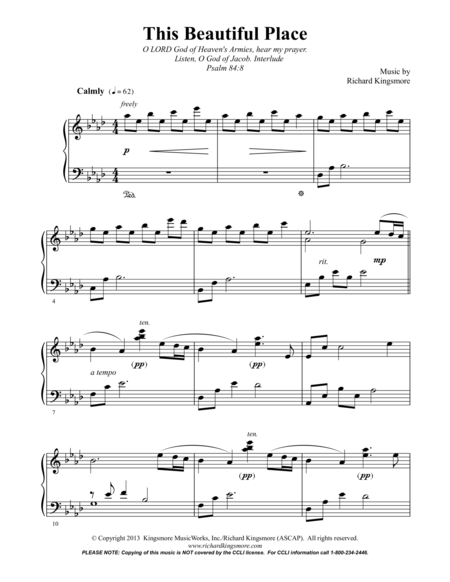 Free Sheet Music This Beautiful Place