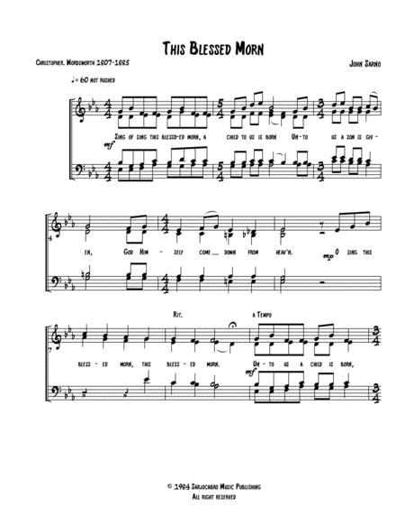 This Blessed Morn Satb Sheet Music