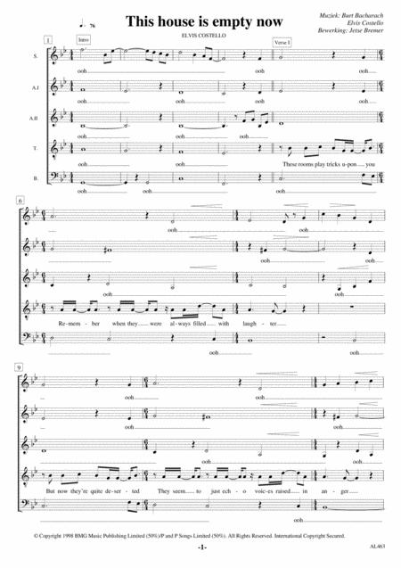 This House Is Empty Now Saatb A Cappella Sheet Music