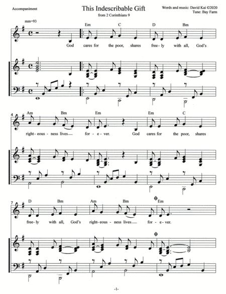 This Indescribable Gift Accompaniment Sheet Music