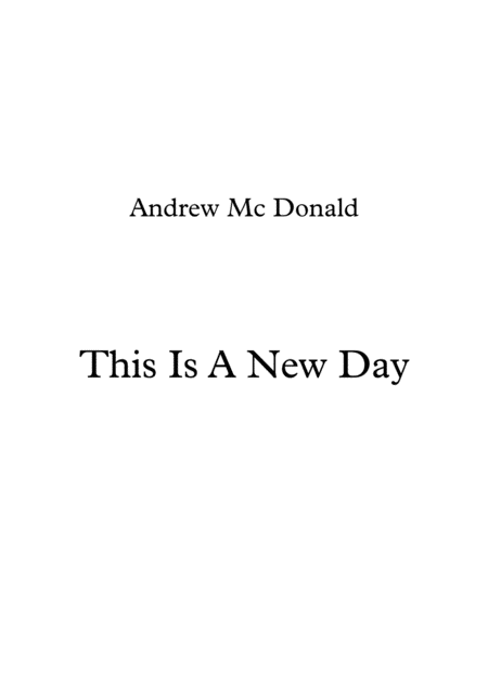 This Is A New Day Sheet Music