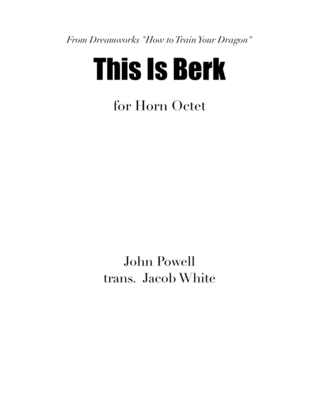 Free Sheet Music This Is Berk Horn Octet