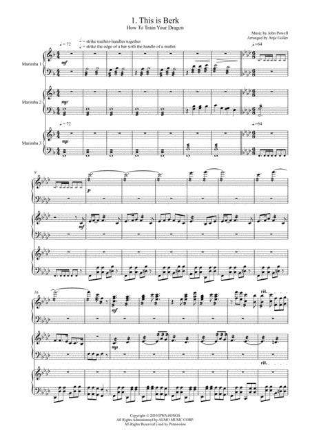 This Is Berk Marimba Trio Sheet Music