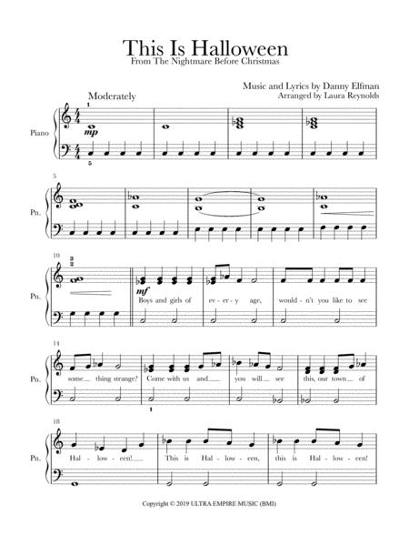 This Is Halloween Easy Beginner Sheet Music