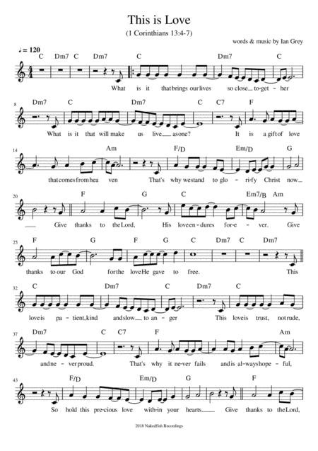 This Is Love Lead Sheet Sheet Music