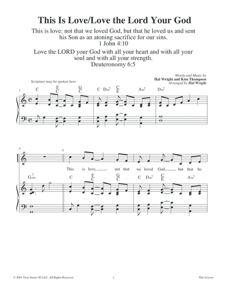 This Is Love Love The Lord Your God Sheet Music