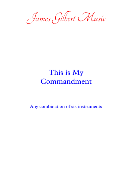 This Is My Commandment Sheet Music