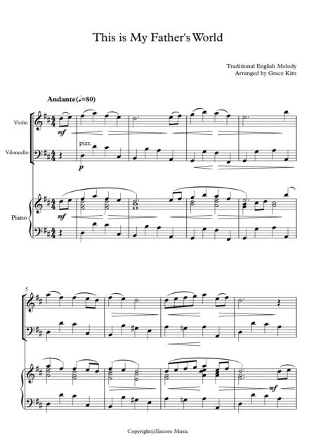 This Is My Father World With Bach Violin Cello Piano Sheet Music