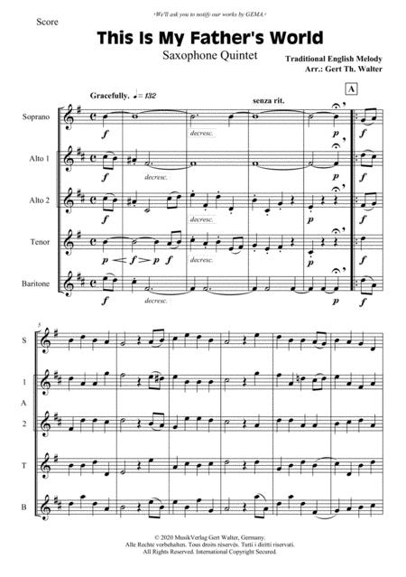 Free Sheet Music This Is My Father World