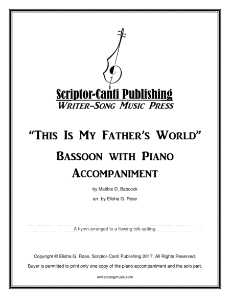 Free Sheet Music This Is My Fathers World Bassoon