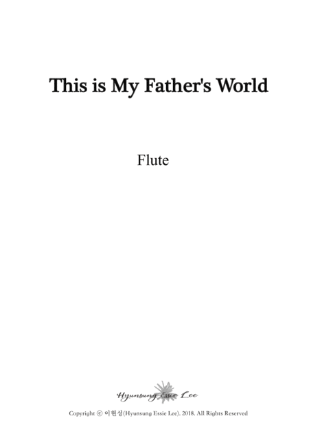 This Is My Fathers World For Flute Clarinet Piano Sheet Music