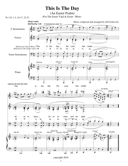 This Is The Day An Easter Psalm Sheet Music