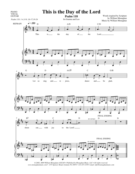 This Is The Day Of The Lord Psalm 118 Sheet Music