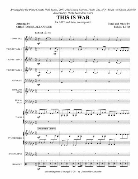 This Is War Full Score And Parts Sheet Music