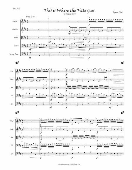 Free Sheet Music This Is Where The Title Goes