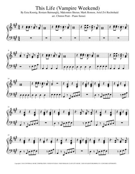 This Life By Vampire Weekend Sheet Music