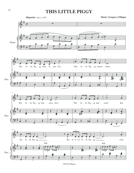 Free Sheet Music This Little Piggy