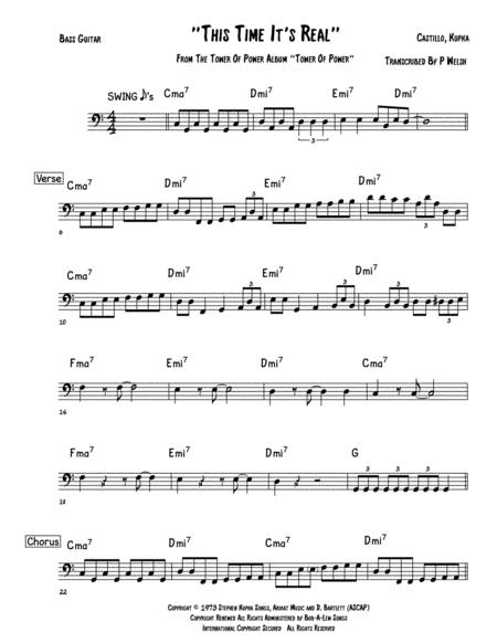 Free Sheet Music This Time It Real Bass Guitar
