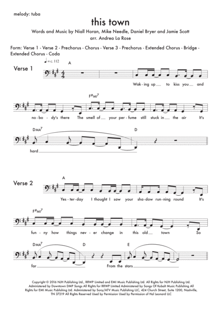 This Town Trio For Tuba Guitar Piano Sheet Music