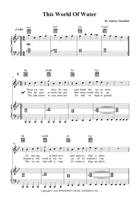 Free Sheet Music This World Of Water