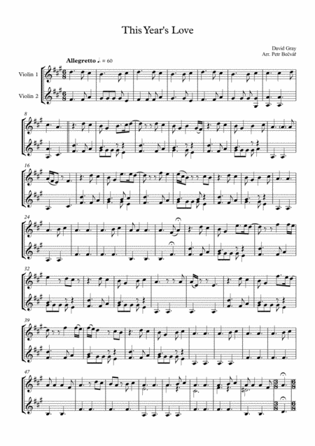 This Years Love Sheet Music