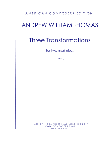 Thomas Three Transformations Sheet Music