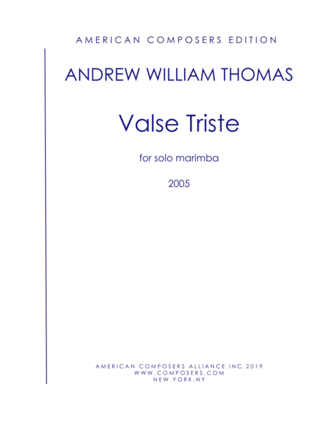 Thomas Valse Triste Sheet Music