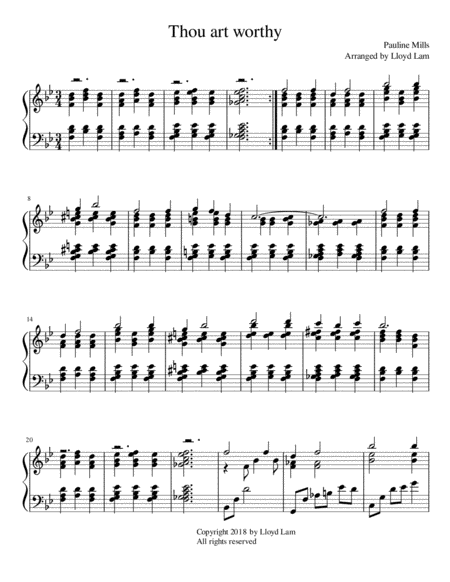 Free Sheet Music Thou Art Worthy