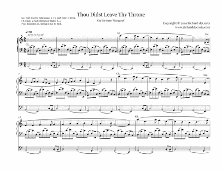 Thou Didst Leave Thy Throne Margaret Sheet Music