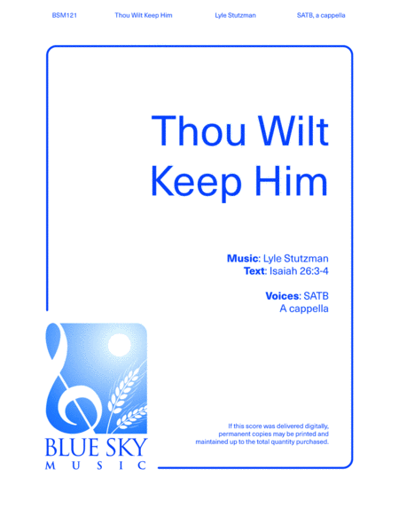 Thou Wilt Keep Him Sheet Music