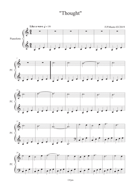 Thought Easy Piano Sheet Music