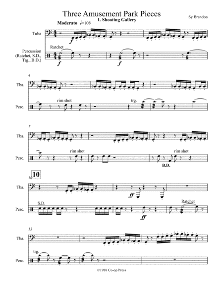 Three Amusement Park Pieces For Tuba And Percussion Sheet Music