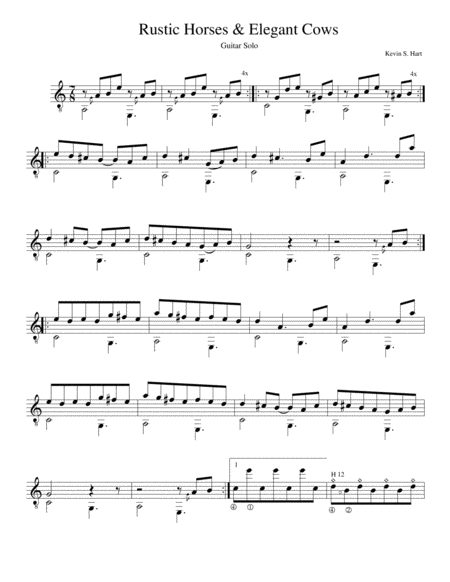 Free Sheet Music Three Cabins Ii Rustic Horses And Elegant Cows For Guitar Solo