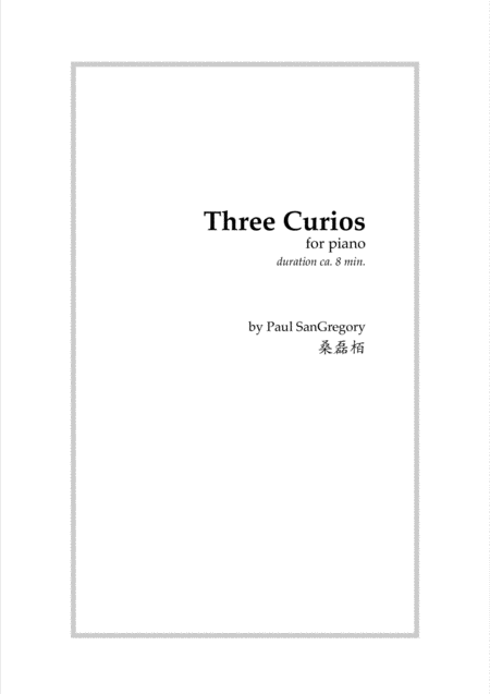 Three Curios For Solo Piano Sheet Music