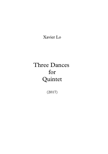 Free Sheet Music Three Dances For Quintet