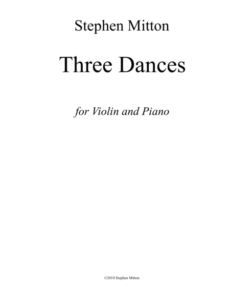 Three Dances For Violin And Piano Sheet Music