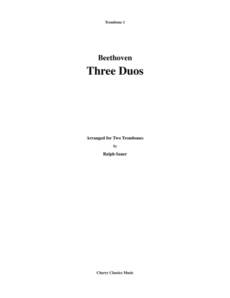 Free Sheet Music Three Duos For Two Trombones