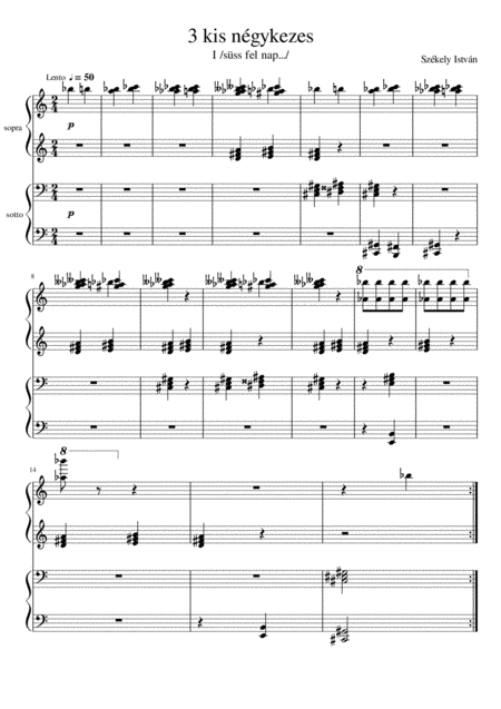 Three Easy Pieces For Piano Four Hands Sheet Music