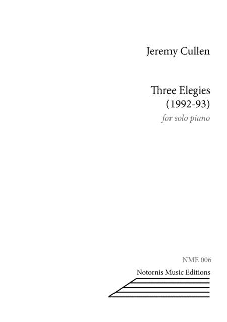 Free Sheet Music Three Elegies For Solo Piano