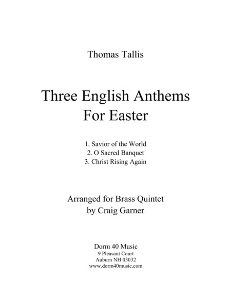 Three English Anthems For Easter Sheet Music